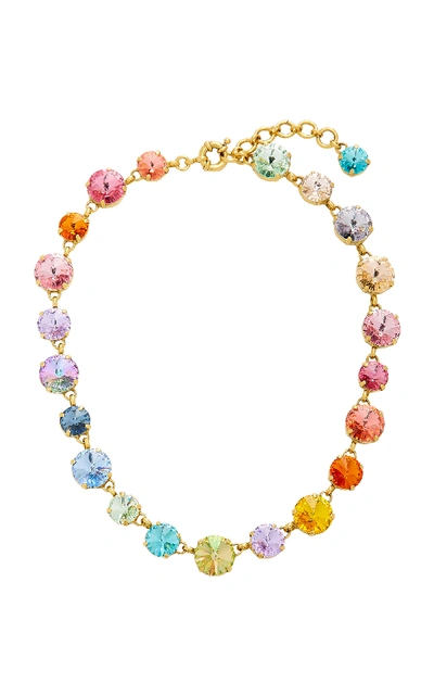 Shop Roxanne Assoulin Swarovski Crystal And Gold-plated Necklace In Multi