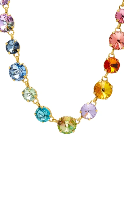 Shop Roxanne Assoulin Swarovski Crystal And Gold-plated Necklace In Multi