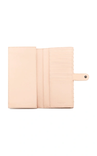 Shop Bottega Veneta Intrecciato Leather Flap Wallet In Pink