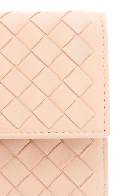 Shop Bottega Veneta Intrecciato Leather Flap Wallet In Pink
