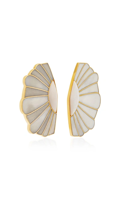 Shop Monica Sordo Mullu Earflare Earrings In White