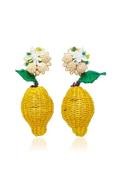 Shop Mercedes Salazar Limon Silvestre Earrings In Yellow
