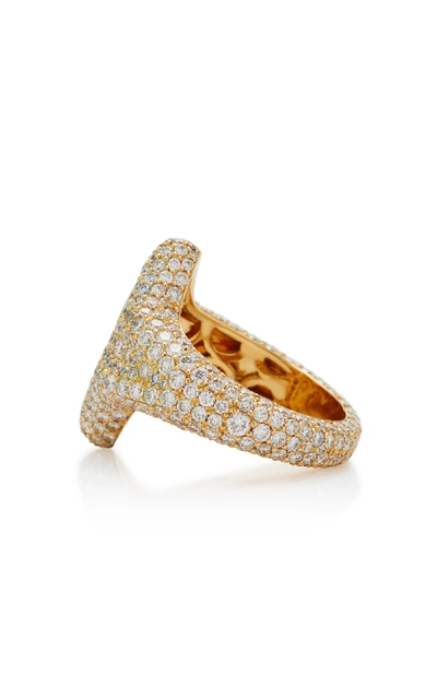 Shop Ilana Ariel Adina 18k Gold Diamond Signet Ring In White