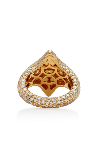 Shop Ilana Ariel Adina 18k Gold Diamond Signet Ring In White