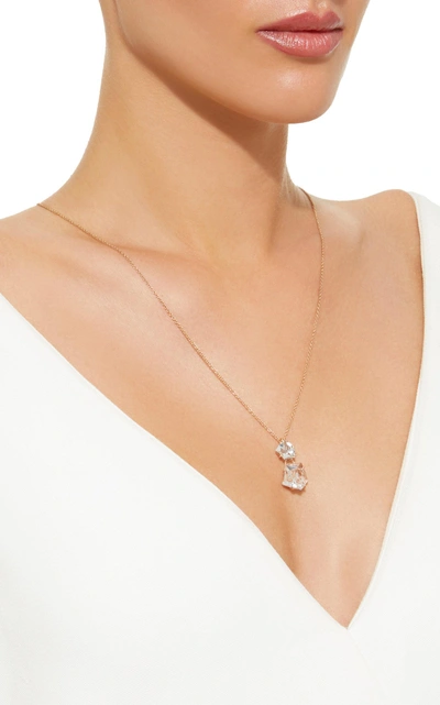 Shop Misui 18k Rose Gold, Aquamarine And Morganite Necklace In Blue