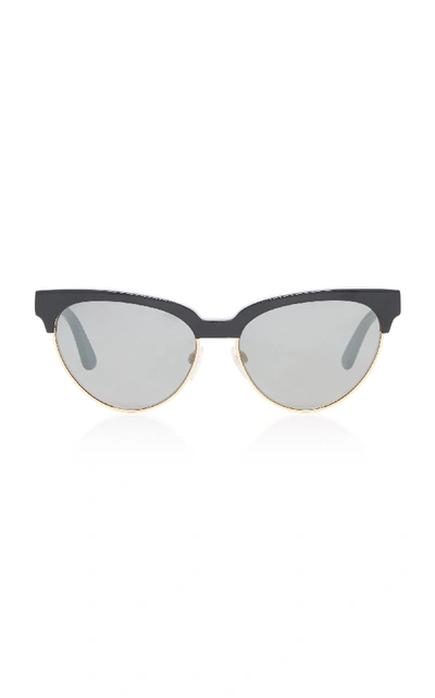 Shop Balenciaga Cat-eye Metal Sunglasses In Grey