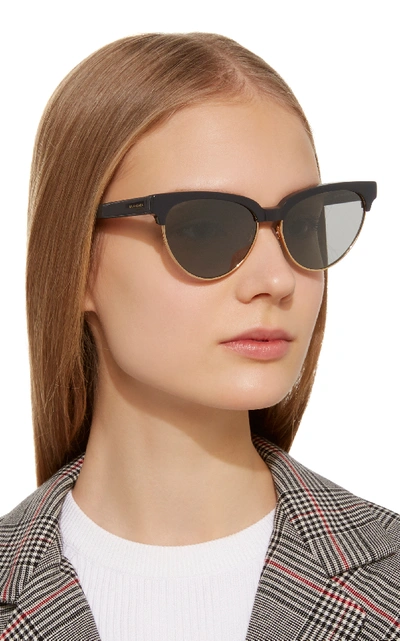 Shop Balenciaga Cat-eye Metal Sunglasses In Grey
