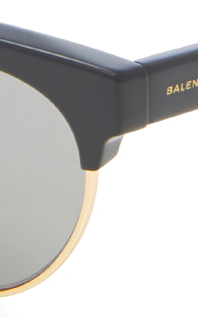 Shop Balenciaga Cat-eye Metal Sunglasses In Grey