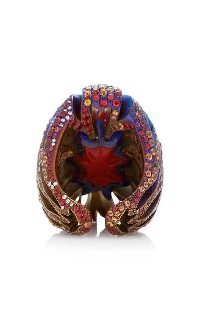 Shop Arunashi One-of-a-kind Tanzanite And Sapphire Ring In Red