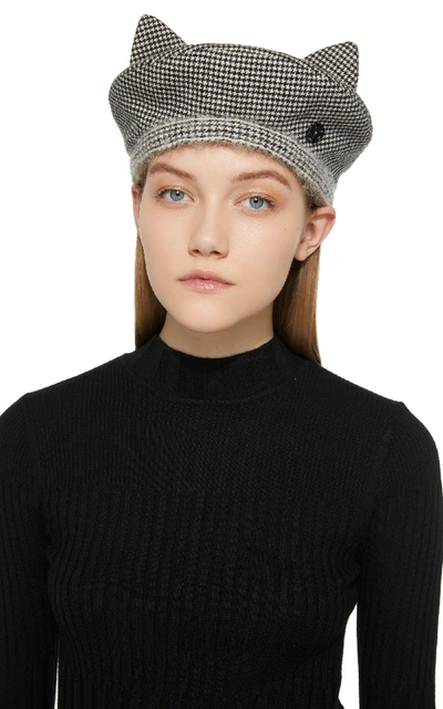 Shop Maison Michel Billy Ears Reversible Wool-blend Hat In Black