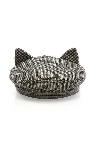 Shop Maison Michel Billy Ears Reversible Wool-blend Hat In Black