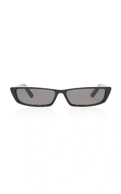 Shop Balenciaga Slim Retro Acetate Sunglasses In Black