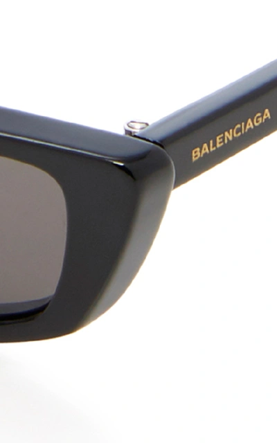 Shop Balenciaga Slim Retro Acetate Sunglasses In Black