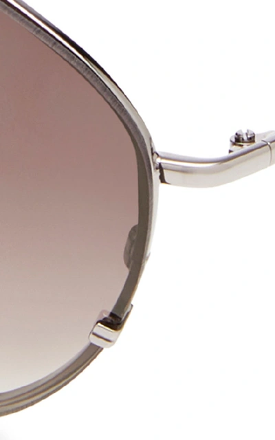 Shop Balenciaga Aviator-style Metal Sunglasses In Brown