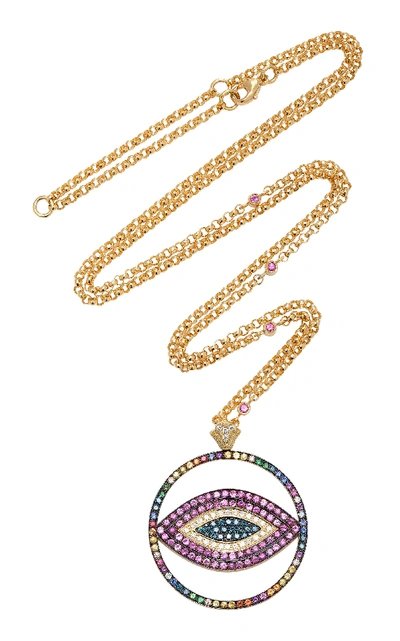 Shop Marianna Goulandris Tihi Rainbow Necklace In Multi