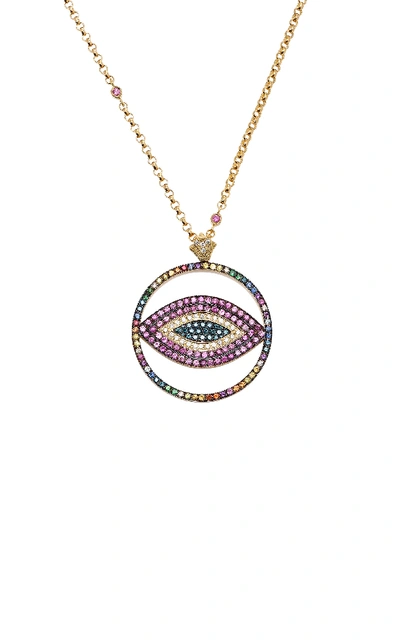 Shop Marianna Goulandris Tihi Rainbow Necklace In Multi