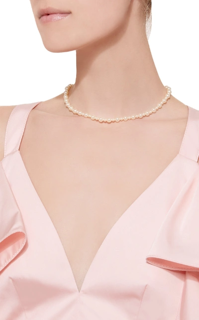 Shop Roxanne Assoulin Bubble Swarovski Pearl Gold-tone Necklace In White