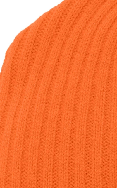Shop The Elder Statesman Summer Rib-knit Cashmere Hat In Orange