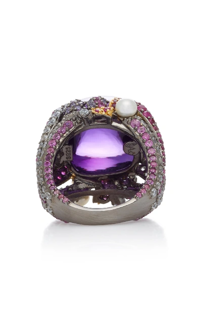 Shop Anabela Chan Sugarloaf Berry 18k Gold Vermeil Multi-stone Ring In Purple