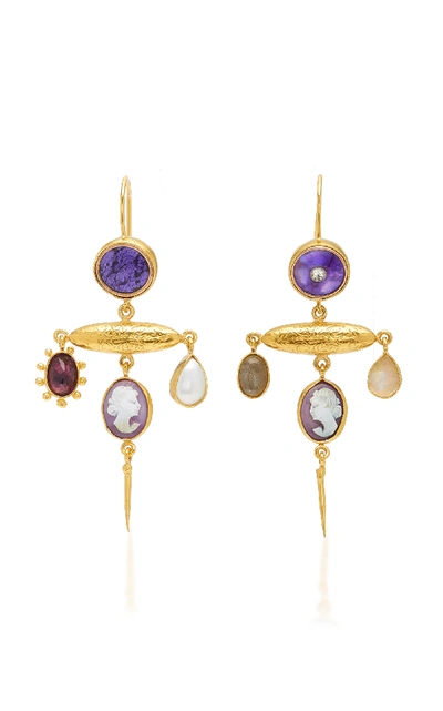 Shop Grainne Morton Victorian Amethyst Pin Drop Earrings In Purple