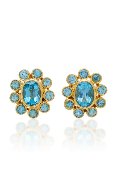 Shop Amrapali 18k Gold Blue Topaz Earrings