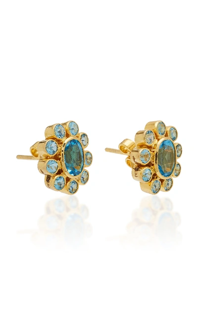 Shop Amrapali 18k Gold Blue Topaz Earrings