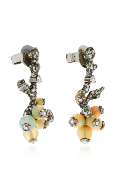 Shop Arunashi One-of-a-kind Opal And Tsavorite Earrings In Multi