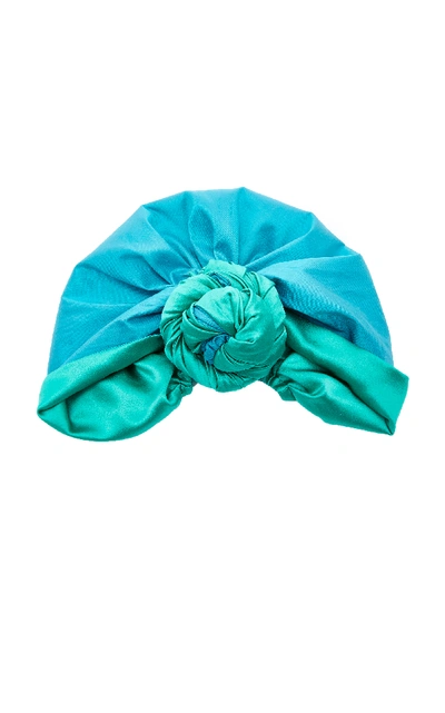 Shop Julia Clancey Edith Silk Turban In Green