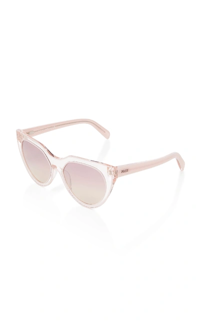 Shop Emilio Pucci Sunglasses Cat-eye Acetate Sunglasses In Neutral