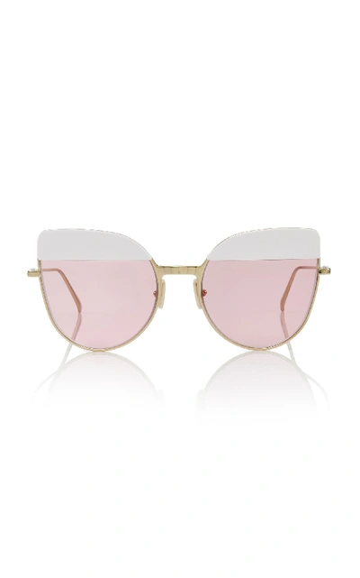 Shop Jplus Classic Acetate Cat-eye Sunglasses In Gold
