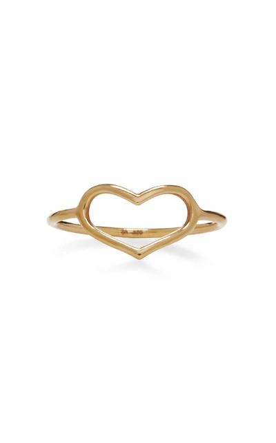 Shop Jordan Askill Yellow Gold Delicate Heart Ring