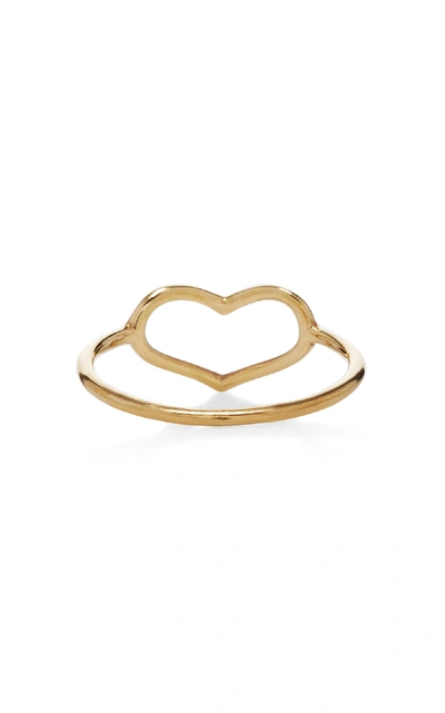 Shop Jordan Askill Yellow Gold Delicate Heart Ring