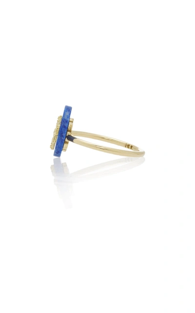 Shop Noush Jewelry Coexist Northstar On Lapis Lazuli Ring In Blue