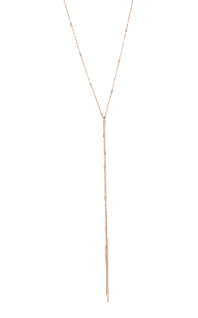 Shop White/space Tie-front 14k Rose Gold Necklace In Pink
