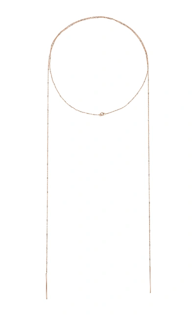 Shop White/space Tie-front 14k Rose Gold Necklace In Pink
