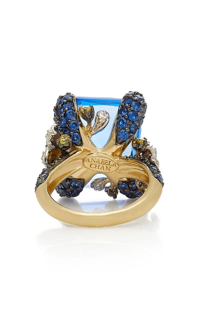 Shop Anabela Chan Cinderella 18k Gold, Sapphire And Diamond Ring In Blue