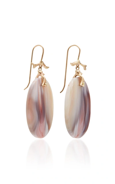 Shop Annette Ferdinandsen M'o Exclusive: One-of-a-kind Pink Banded Agate Branch Earrings