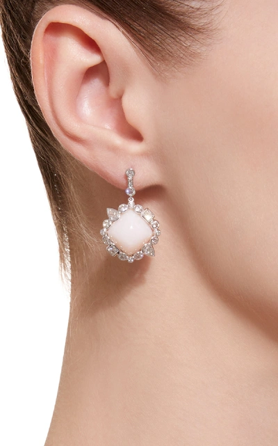 Shop Ilana Ariel Stepping Stone 14k Gold, Opal And Diamond Earrings In Pink