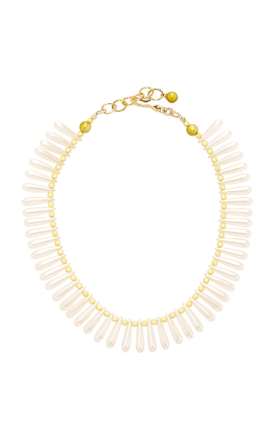Shop Brinker & Eliza Limoncello Vintage Beaded Necklace In Gold