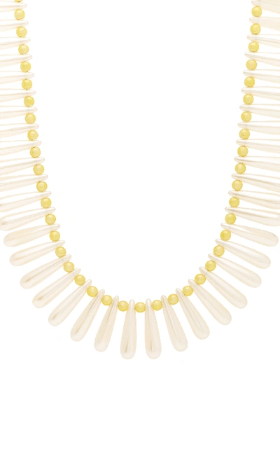 Shop Brinker & Eliza Limoncello Vintage Beaded Necklace In Gold