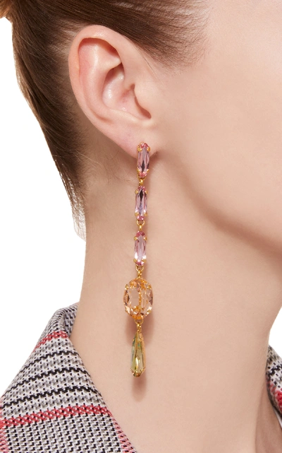 Shop Roxanne Assoulin Hip Hop But Not Mismatched Swarovski Crystal Earrings In Pink