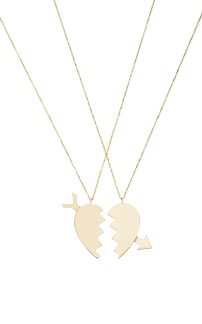 Shop Established 18k Gold Two-piece Broken Heart Necklace