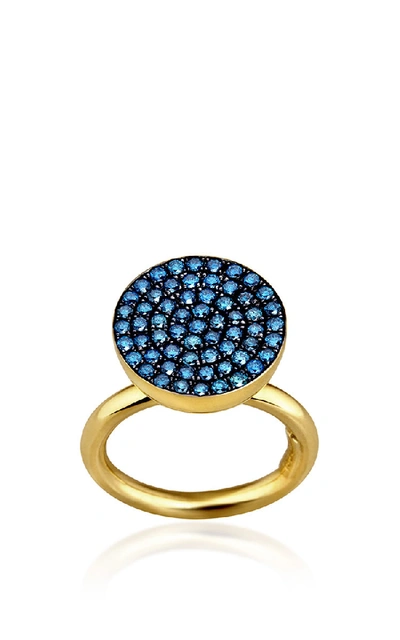 Shop Elena Votsi Cyclos Ring With Blue Diamonds