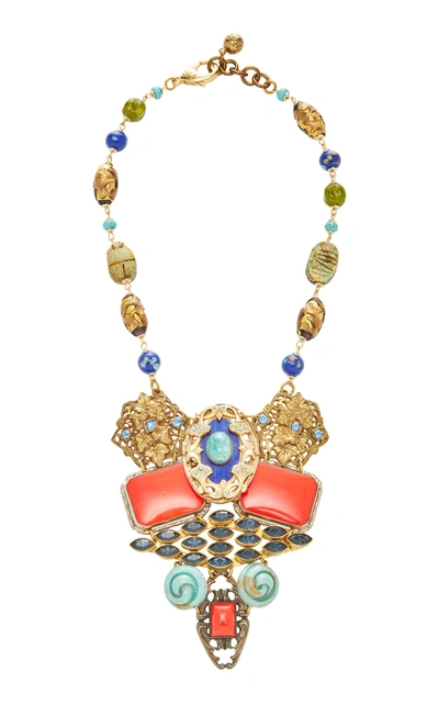 Shop Lulu Frost One-of-a-kind Enamel And Glass Necklace In Red
