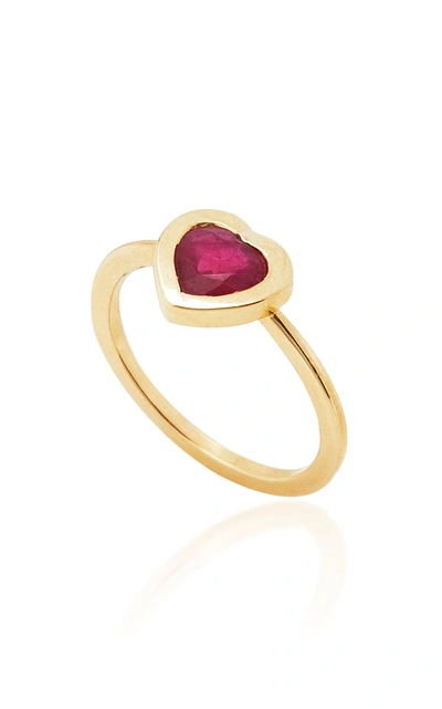Shop The Last Line Ruby Heart Ring In Pink