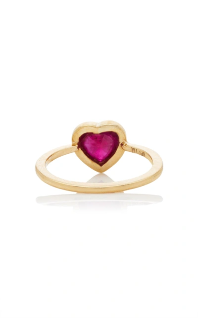 Shop The Last Line Ruby Heart Ring In Pink