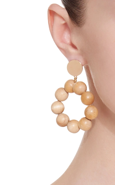 Shop Sophie Monet The Bridge Gold-plated Pine Wood Earrings In Neutral