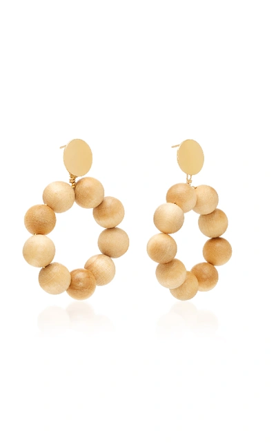 Shop Sophie Monet The Bridge Gold-plated Pine Wood Earrings In Neutral