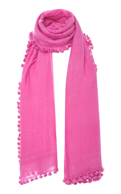 Shop Matta Dupatta Tasseled Cotton And Silk Shawl In Pink