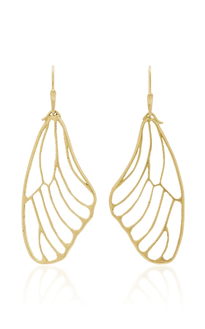 Shop Annette Ferdinandsen 18k Gold Butterfly Wing Earrings